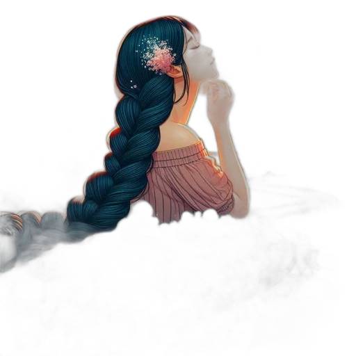 hair, dress, fantasy art, concept art transparent PNG cut-out