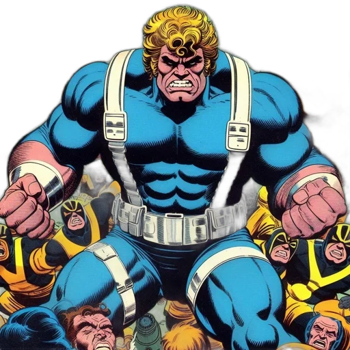 comic book art, concept art, vintage, marvel transparent PNG cut-out