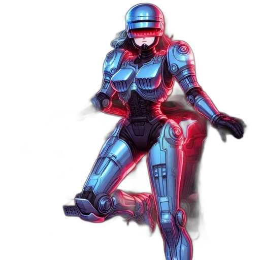 robot, concept art, cyberpunk, comic book art transparent PNG cut-out