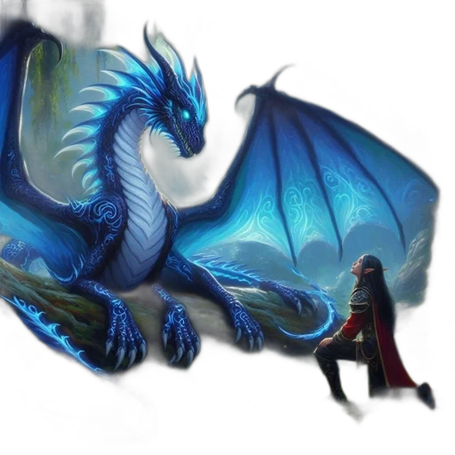 dragon, sword, staff, creature transparent PNG cut-out