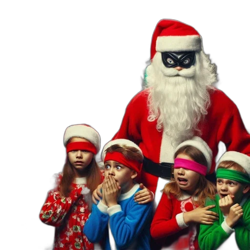 festive, gathering, santa, claus transparent PNG cut-out