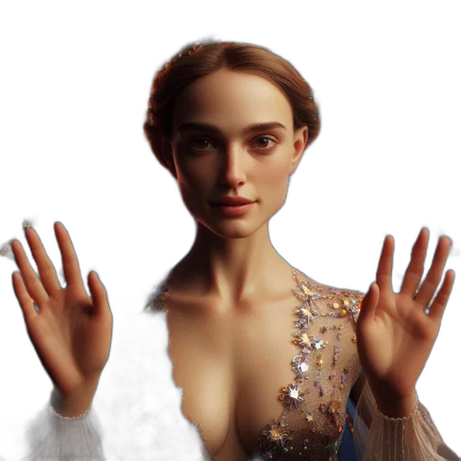 dress, crown, jewelry, face transparent PNG cut-out