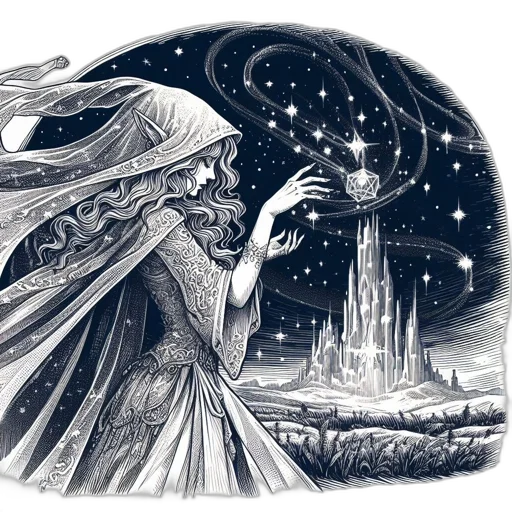 fantasy art, concept art, comic book art, pencil sketch transparent PNG cut-out