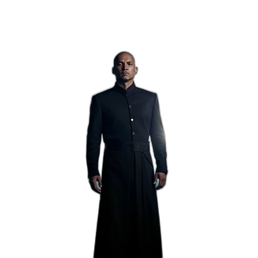 jacket, dress, staff, sword transparent PNG cut-out
