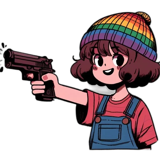 weapon, hat, staff, jacket transparent PNG cut-out