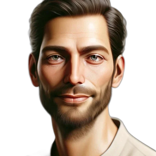 face, staff, robot, photorealistic transparent PNG cut-out