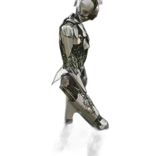 robot, concept art, cyberpunk, 3d render transparent PNG cut-out
