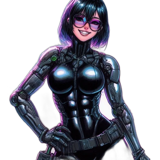 robot, comic book art, concept art, cyberpunk transparent PNG cut-out