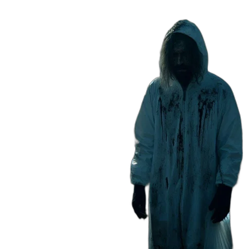 jacket, creature, staff, mask transparent PNG cut-out