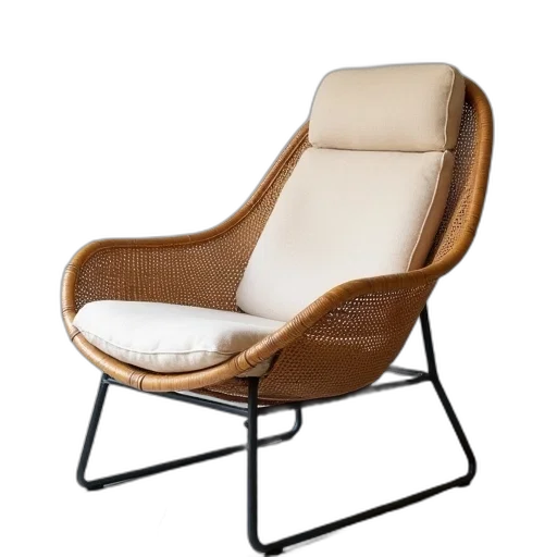 furniture, 3d render, vintage, rattan transparent PNG cut-out