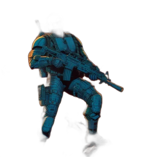 robot, weapon, creature, jacket transparent PNG cut-out