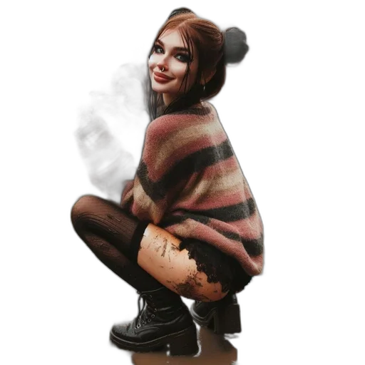 staff, jacket, face, creature transparent PNG cut-out