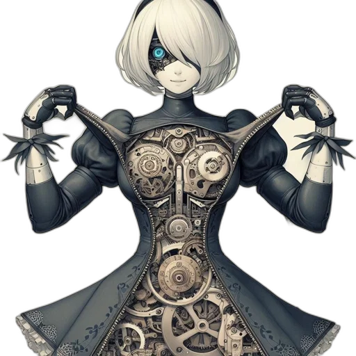 dress, mask, robot, face transparent PNG cut-out
