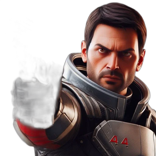 jacket, weapon, face, concept art transparent PNG cut-out