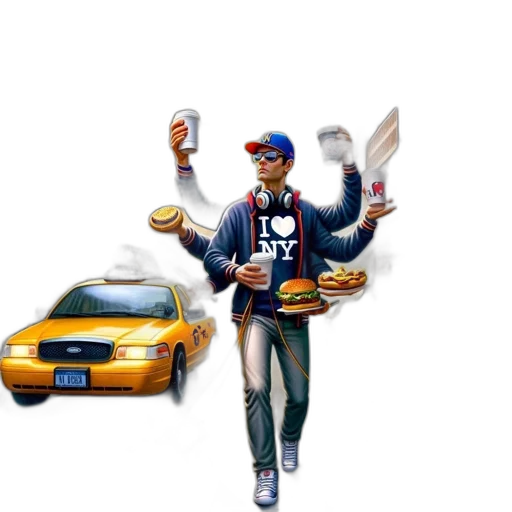 jacket, car, concept art, pixel art transparent PNG cut-out