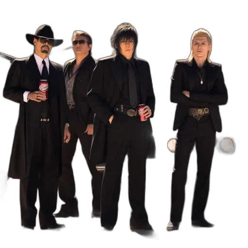 staff, hat, jacket, four transparent PNG cut-out
