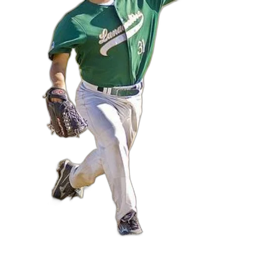 green, baseball, player, jersey transparent PNG cut-out