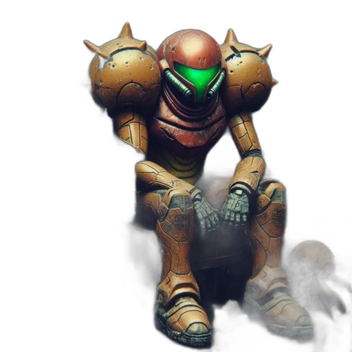 robot, mask, weapon, staff transparent PNG cut-out