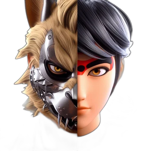 mask, face, concept art, 3d render transparent PNG cut-out
