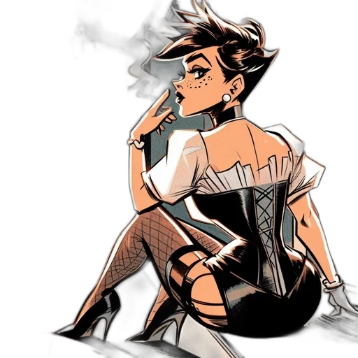 dress, comic book art, concept art, cartoon transparent PNG cut-out