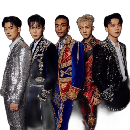 jacket, five, men, dressed transparent PNG cut-out