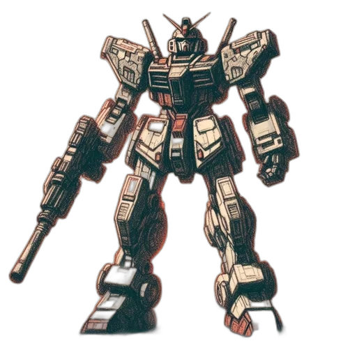 robot, weapon, concept art, pixel art transparent PNG cut-out