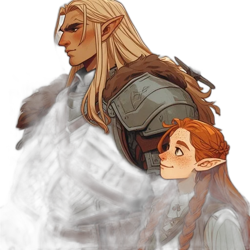 fantasy art, concept art, watercolor, pixel art transparent PNG cut-out