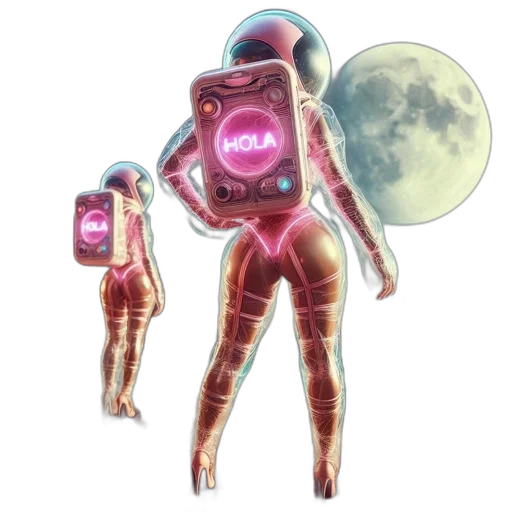 robot, creature, mask, staff transparent PNG cut-out