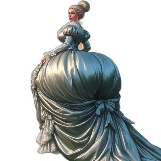dress, crown, concept art, 3d render transparent PNG cut-out