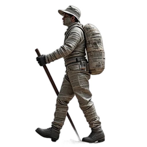 staff, jacket, weapon, concept art transparent PNG cut-out