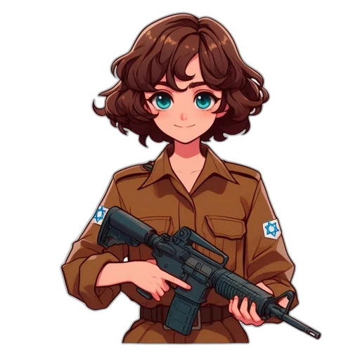 weapon, staff, jacket, hair transparent PNG cut-out