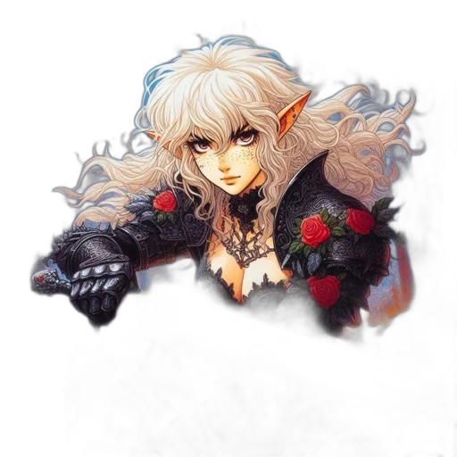 dragon, staff, flower, weapon transparent PNG cut-out