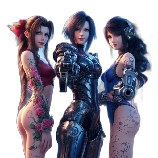 concept art, cyberpunk, fantasy art, 3d render transparent PNG cut-out