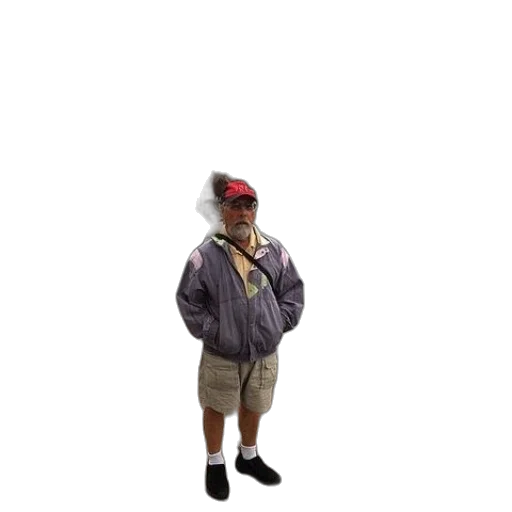 jacket, hat, staff, creature transparent PNG cut-out