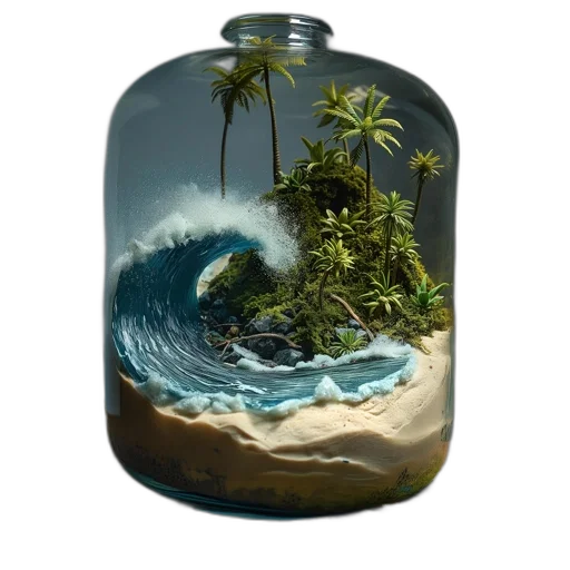 bottle, concept art, fantasy art, photorealistic transparent PNG cut-out