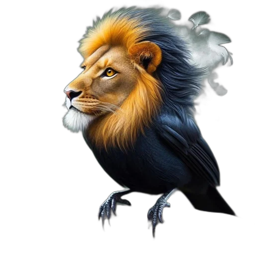 animal, crown, fantasy art, photorealistic transparent PNG cut-out