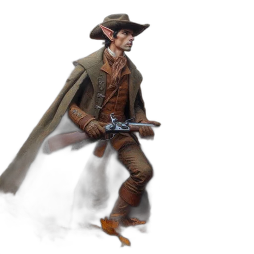 jacket, staff, concept art, fantasy art transparent PNG cut-out