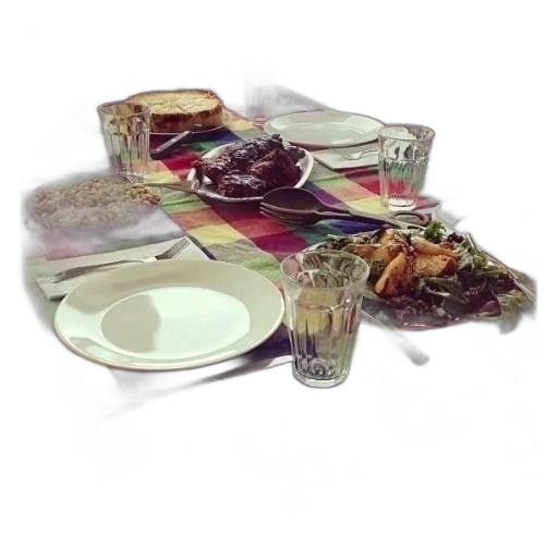 jewelry, food, table, colorful transparent PNG cut-out