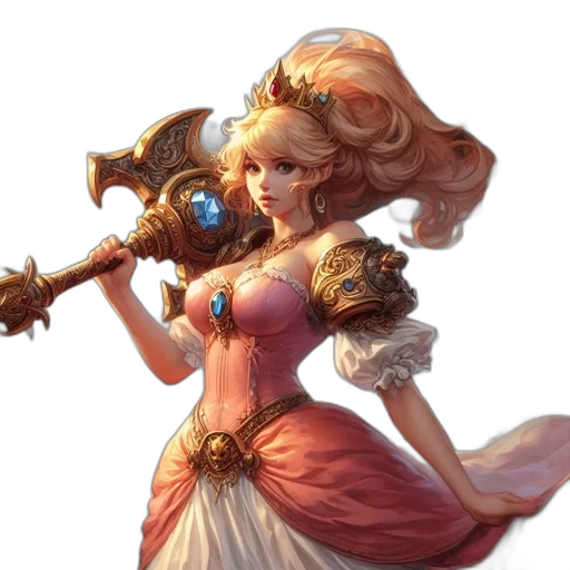 staff, weapon, dress, crown transparent PNG cut-out