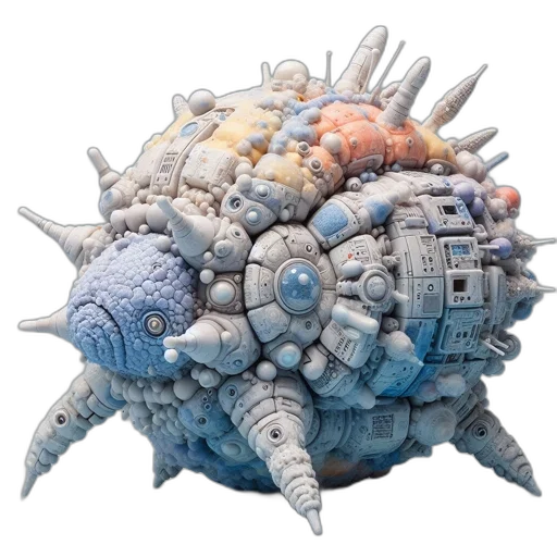 crown, creature, weapon, robot transparent PNG cut-out