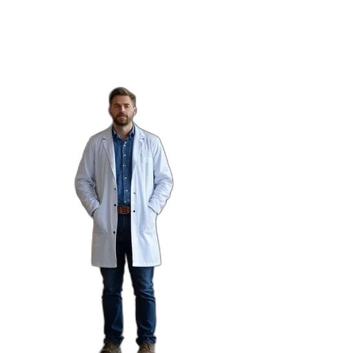 jacket, staff, weapon, robot transparent PNG cut-out