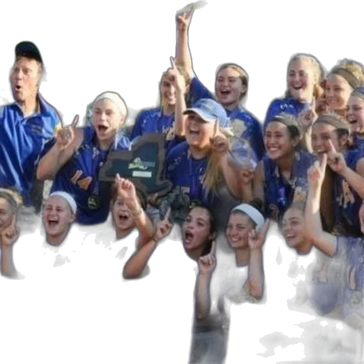 group, female, athletes, celebrate transparent PNG cut-out