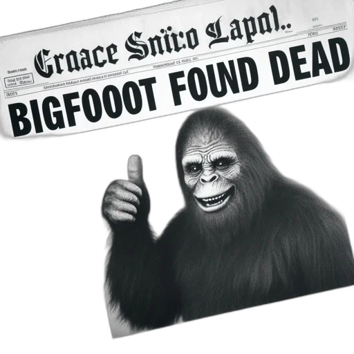 creature, newspaper, headlined, bigfoot transparent PNG cut-out