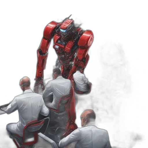 robot, concept art, comic book art, 3d render transparent PNG cut-out