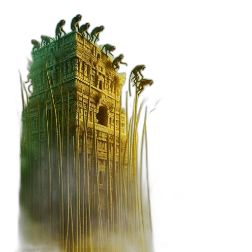 building, concept art, fantasy art, 3d render transparent PNG cut-out