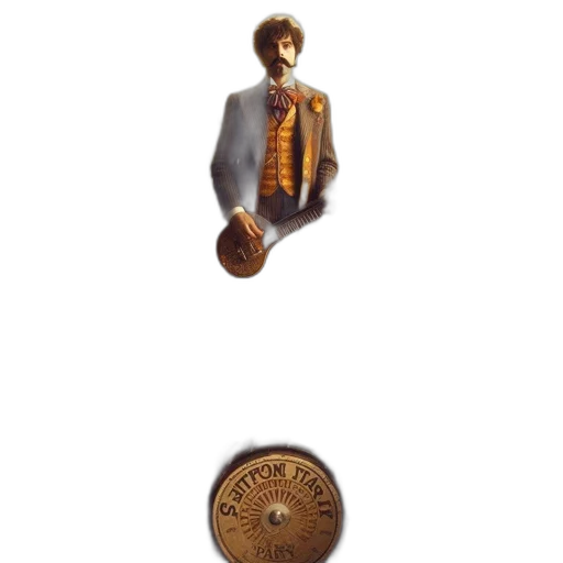 jacket, staff, jewelry, hat transparent PNG cut-out