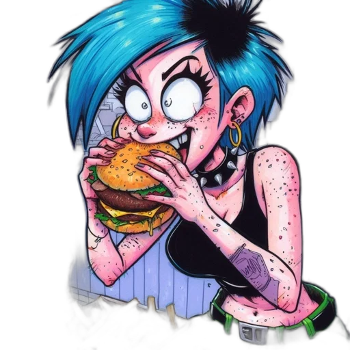 food, creature, comic book art, cartoon transparent PNG cut-out