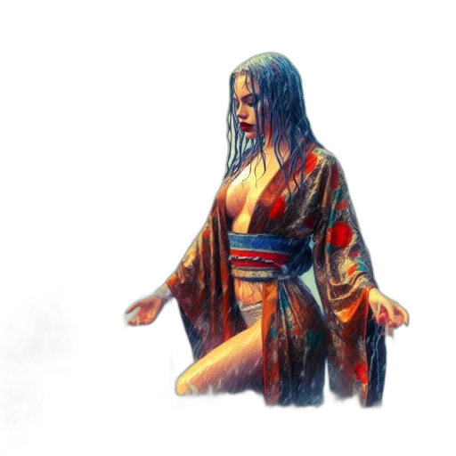 dress, staff, creature, concept art transparent PNG cut-out