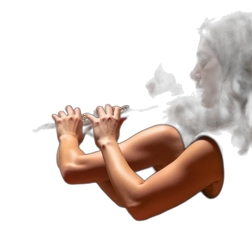 hair, weapon, staff, creature transparent PNG cut-out