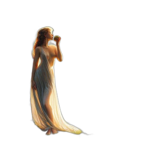 dress, jewelry, crown, staff transparent PNG cut-out